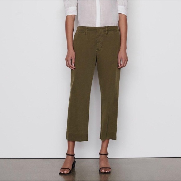 FRAME Green Le Tomboy Trouser Released Hem - Picture 1 of 11